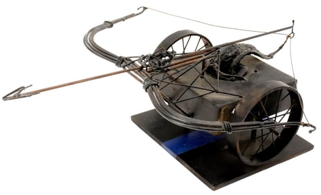 Mid Century Modern 1960s Abstract Bob Fowler Metal Art Work Sculpture