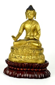 Chinese Gilt Bronze Buddha Figure With Mark