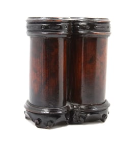 Antique Chinese Carved Bamboo Brush Pot Bitong Late 19th/early 20th