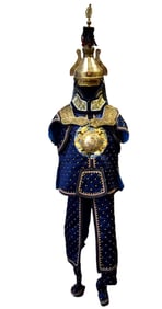 CHINESE MANCHUKUO IMPERIAL ARMY COURT OFICCERS STYLE SILK ARMOR W HELMET