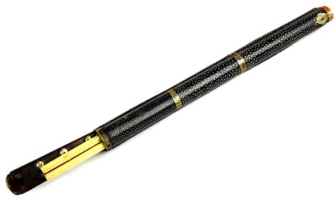 Antique Chinese Travel Set Chopsticks Knife And Case Late 19th Century