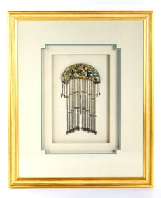 Chinese Tian-tsui Silver Enamel Kingfisher Feathers Accent Hairpin