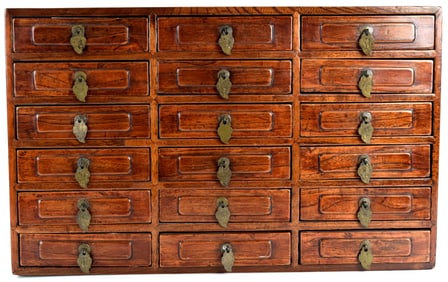 Antique Asian Chinese Apothecary Medicine Chest 19th Century
