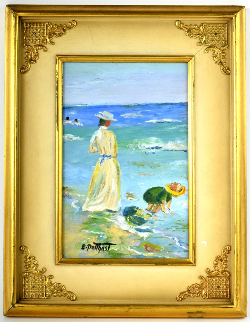 American Edward Henry Potthast Oil On Masonite Painting (1 of 6)