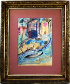 American John Marin Watercolor Pencil Painting