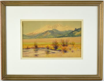 American Charles Partridge Adams Original Watercolor Painting