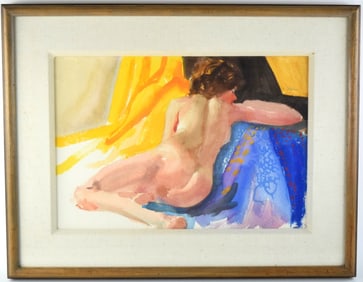 American School Nude Watercolor  Painting