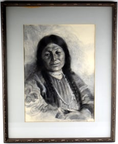 American Arthur Fitzsimmons Charcoal On Paper  Painting
