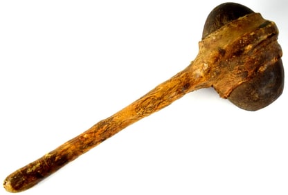 19th Century Native American Indian Plains Carved War Club ~ Skull Cracker