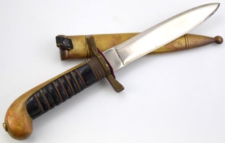 Very Rare Italian Model 1923 Colonial Police Officer's Dirk Dagger in Brass Mounts. Part of the