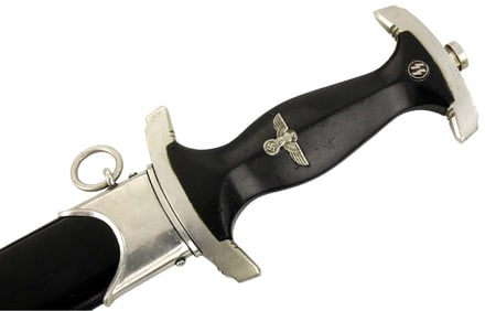 Nice Clean WW II German Third Reich SS Officer's Dirk Dagger, Maker Marked to ''RICH. ABR. HERDER,
