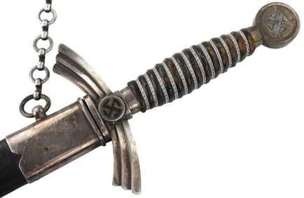 Rare WW II German Third Reich ''Luftwaffe'' Officer's Dirk Dagger with Presentation Gold Inlaid