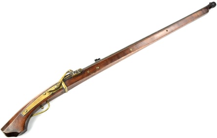 Very Good Japanese Samurai Long TANEGASHIMA Matchlock Rifle with Chiseled Barrel Decorations