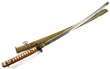 Japanese WWII Type 95 NCO Katana Sword with Iron Tsuba