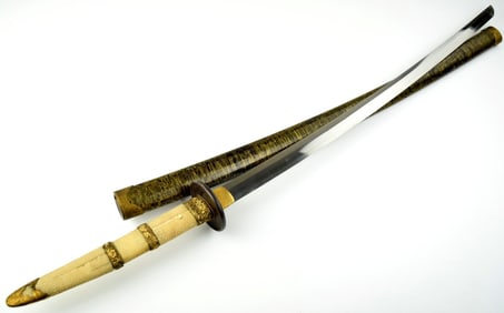 Rare Long 1803 Shanshinto Katana Sword ~ 27 inch long blade ~ Signed by Two Swordsmiths