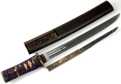 Very Nice Japanese Samurai TANTO Knife Dagger, KOTO Period Blade Signed Sukemune.