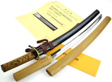 Japanese Shinto Period Wakizashi Sword ~ NBTHK Tokubetsu Hozon Kanteisho Certificate ~ Signed