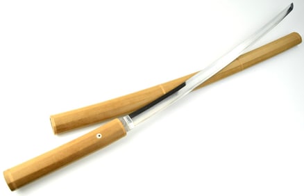 Nice Long Japanese Koto Period Katana Sword ~ 27 inch long blade ~ Gold inlay attribution to