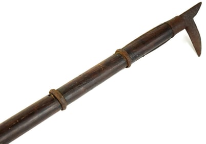 Scarce Antique Japanese Long Shaft KAMA Polearm Weapon or Japanese SICKLE , a Farmer's Tool Altered