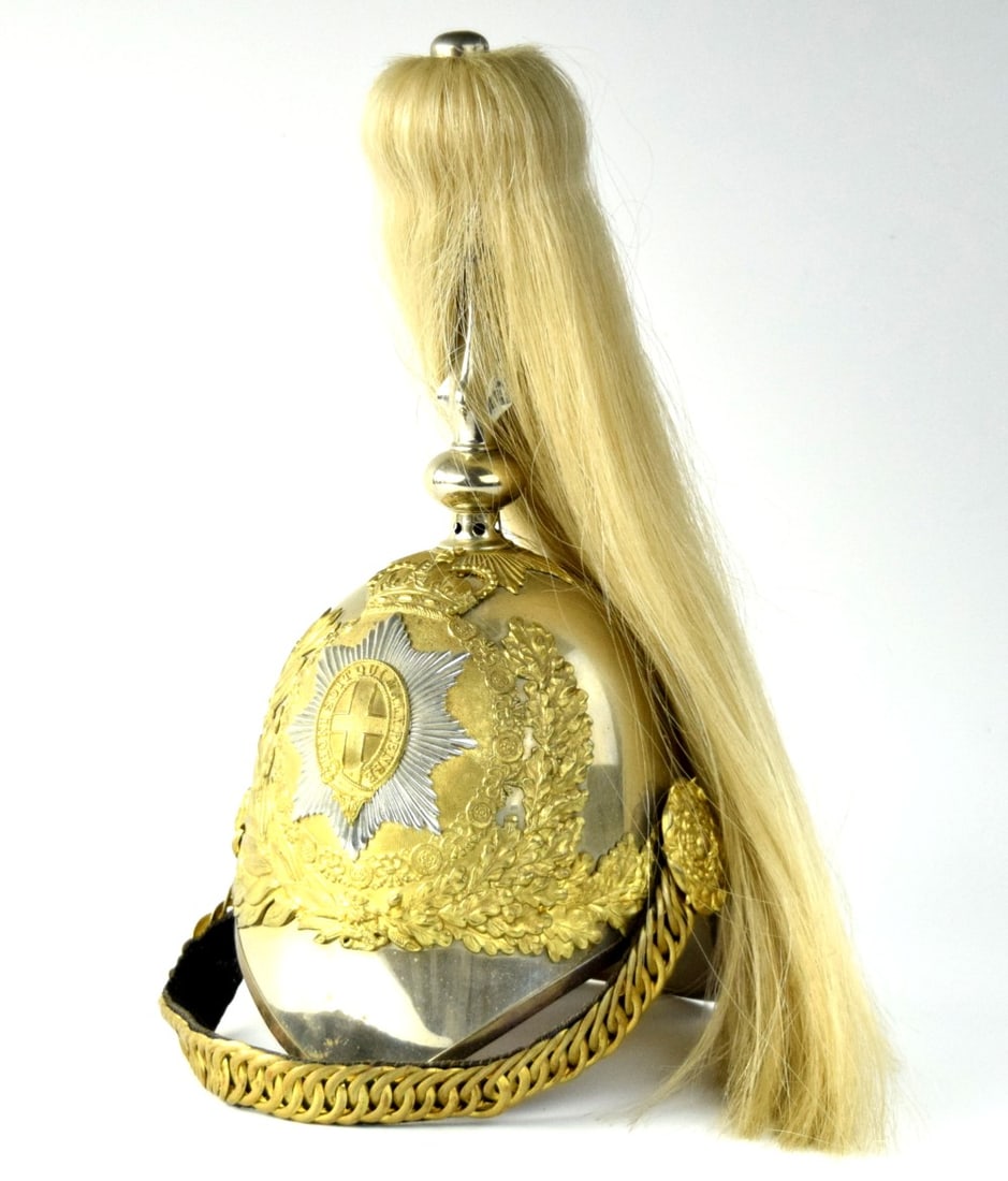 British Household Cavalry Lifeguard Troopers / Officers Helmet with White Plume (1 of 17)