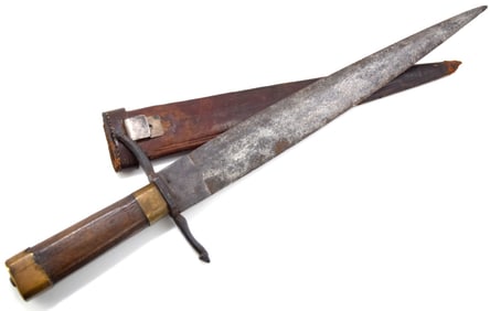 Large 18th C. Spanish or French Fighting Belt Dagger, Probably Used During American Revolution. With