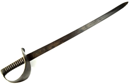 Rare Unmarked 19th C. English Navy Cutlass Naval Sword, Likely an Export Example Made for the