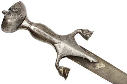 Extremely Rare 17th C. Mughal Indian or Afghani PULOWAR Sword Wearing a Straight 15th C. Mamluk
