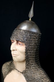 Very Special 17th-18th C. Islamic Mughal Indian or Persian TOP Helmet with Seldom Encountered SIGNED