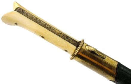 High Quality 18th-19th C. Islamic Ottoman Turkish Large BICHAK Dagger with Fine Wootz Blade Heavily