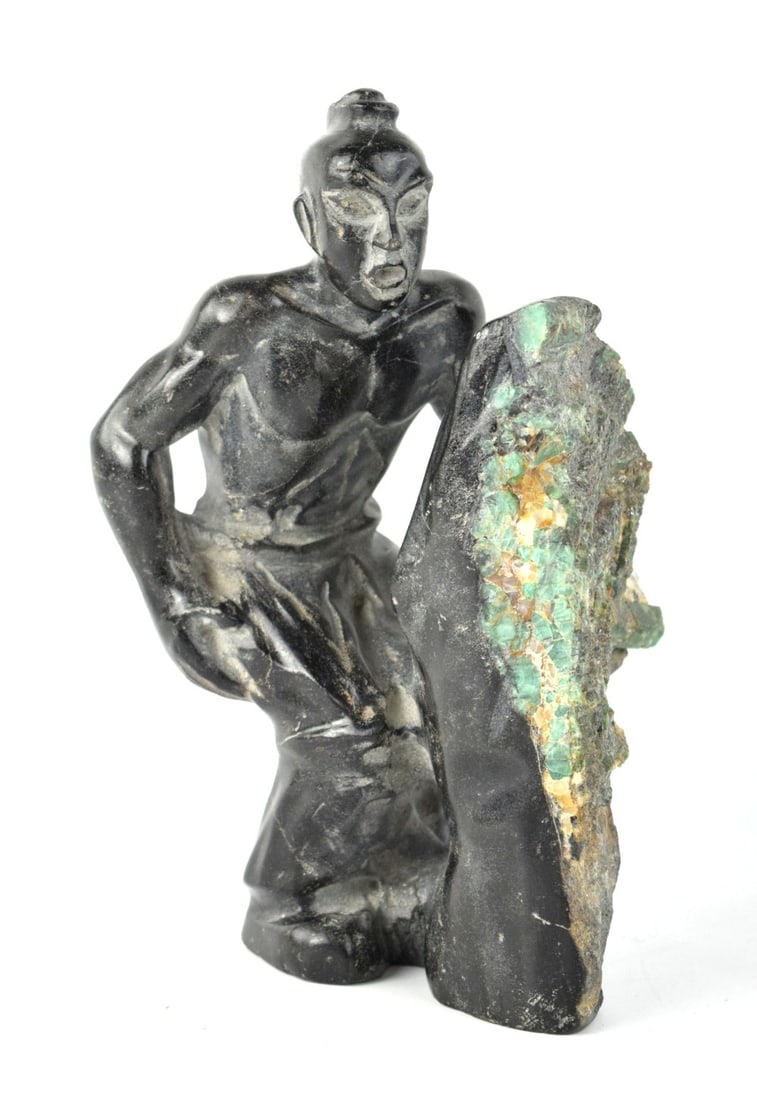 Natural Colombian Emerald Hand Carved Rough Crystal Native Indian Sculpture (1 of 7)