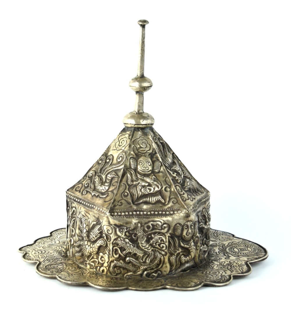 Chinese Miao Silver Metal Ceremonial Headdress (1 of 10)