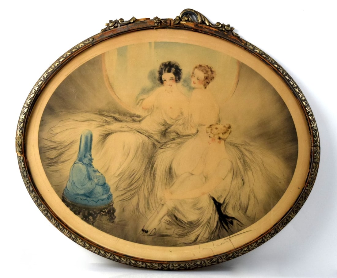 French Louis Icart Original Etching Print Blue Buddha Signed (1 of 10)