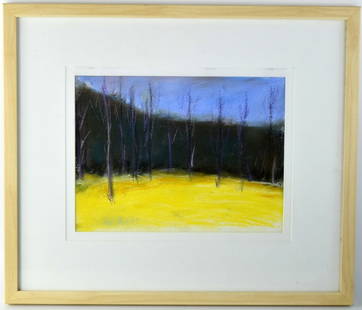 American German Wolf Kahn Pastel On Paper Painting: Very fine pastel on paper painting attributed to well listed American artist Wolf Kahn (1927-2020). Framed. Signed. Size: Framed: 17 1/8" x 20 1/8"; Unframed: 8 7/8" x 11 7/8".~ . Provenance: Private