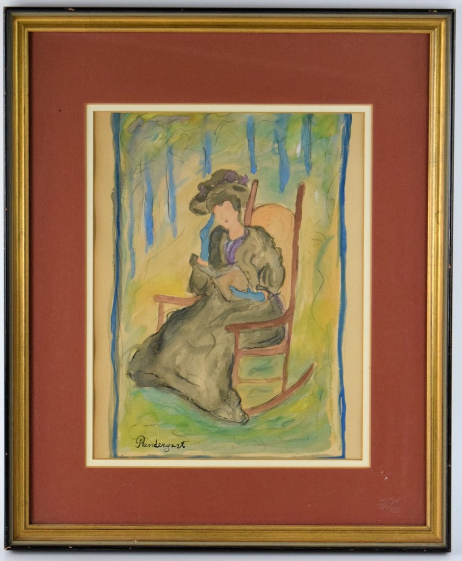 American/French Maurice Brazil Prendergast Watercolor Painting (1 of 6)