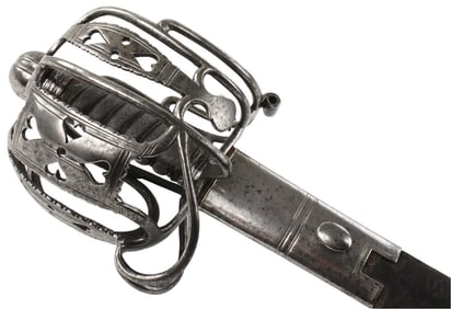 High Quality Ca. 1805-1812 Scottish Officer's Basket Hilted Horseman Broad Sword. Very Wide 3-fuller