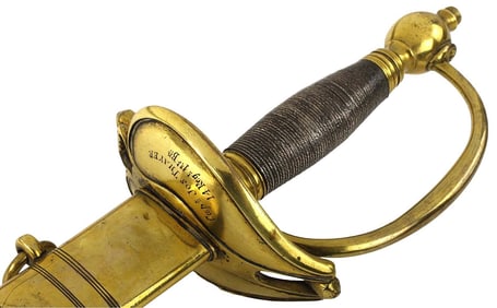 Very Good and Rare Identified 18th-19th C. English Officer's Sword Rapier, Personalized to ''Captain