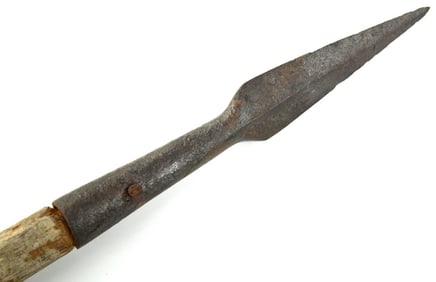 American Revolution era Lance Spear, Most Likely a Naval Boarding Pike. Original White Paint to the