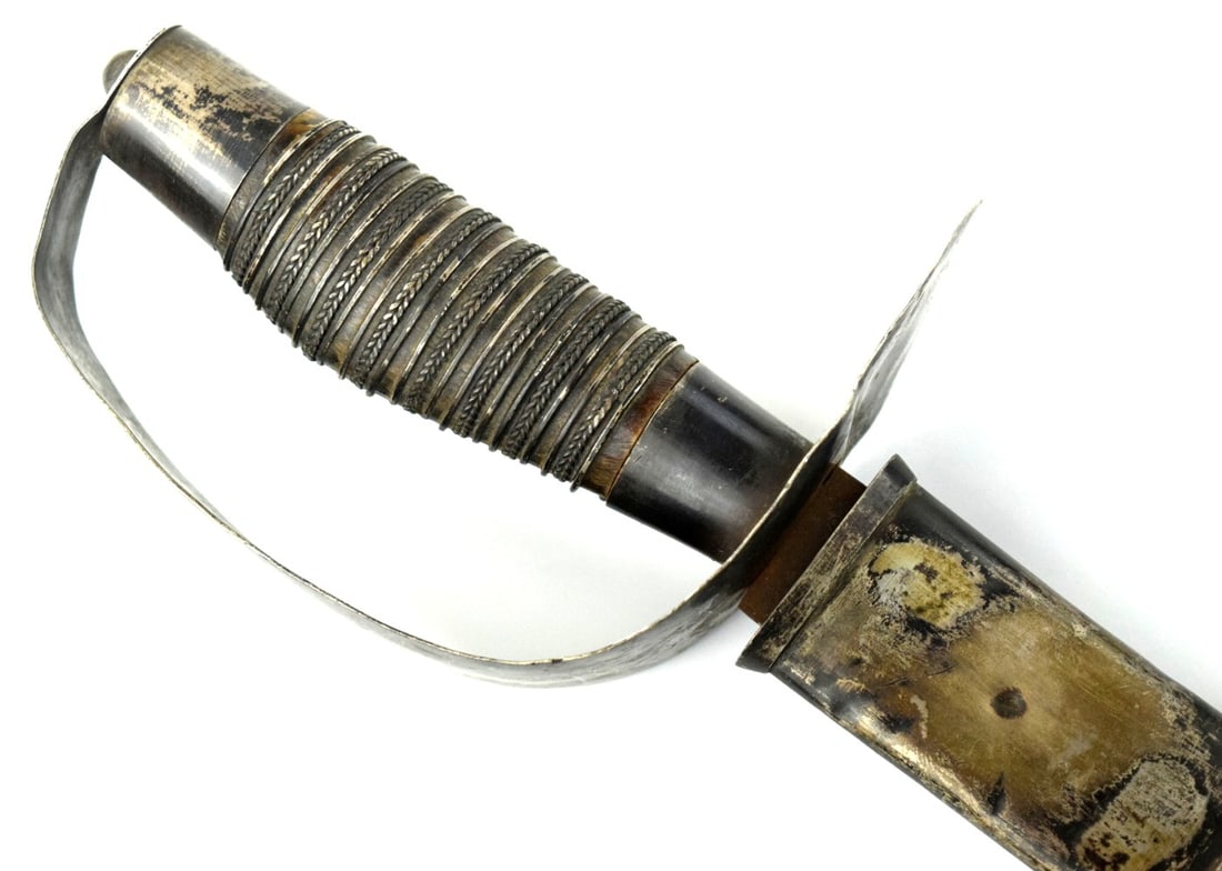 Fine Quality 18th C. American Revolution era Navy Cutlass Naval Pirate Sword with Solid Silver (1 of 20)