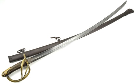 American Civil War Period US Cavalry Sword. German made Blade bearing WKC maker mark. Matching iron