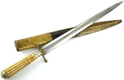 Good Quality 18th C. American Revolution era Large Naval Dirk Navy Officer's Dagger. Strong