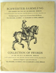 VERY RARE ORIGINAL 1927 DR. DREGER FISCHER BERLIN EARLY SWORDS & DAGGERS COLLECTION CATALOG IN