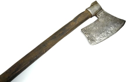 Rare 16th-17th C. German or Austro Hungarian Polearm Battle Axe, Multiple Struck Markings and
