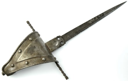 Good 18th C. Spanish or Italian MAIN-GAUGE Left Hand Dagger to Accompany a Rapier Sword in Combat.