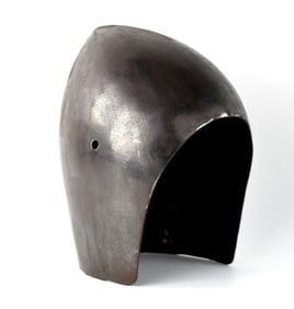 Very Nice English Medieval Style Archer BASCINET Steel Helmet, Showing Good Age Pitting and Patina.