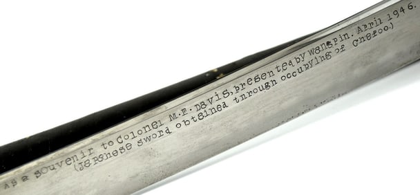 Rare WWII Japanese Army Shin-gunto Samurai Sword Presented to a U.S. Colonel