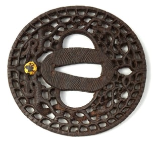 18th C. Japanese Sword Iron Tsuba