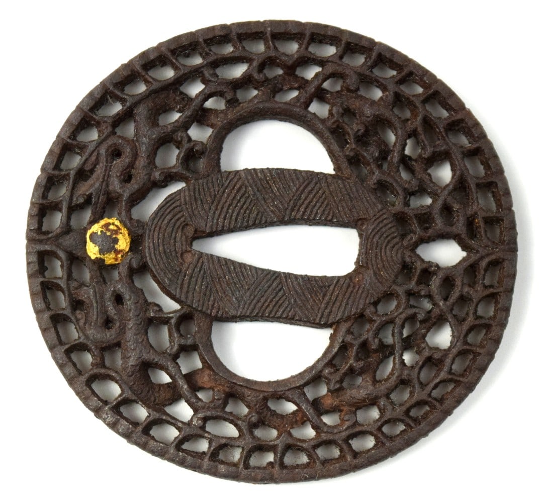 18th C. Japanese Sword Iron Tsuba (1 of 4)
