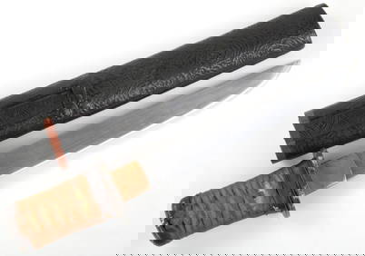 Lovely 18th C. Japanese Samurai TANTO Dagger with Silver & Gilt Copper Inlaid Mounts and a Nice (1 of 20)