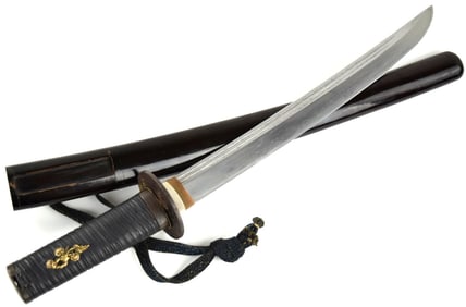 Nicely Mounted Koto or Shinto era Japanese Samurai WAKIZASHI Sword, Rare Mumei Blade with