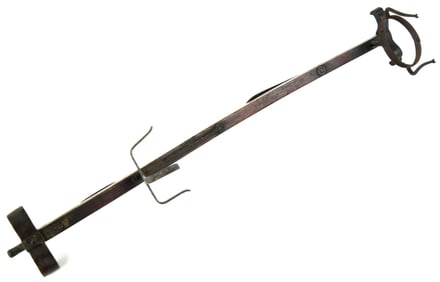 Rare 18th-19th C. Japanese Samurai YEBIRA-FUREMU Iron & Wood Arrow Quiver Carrier Worn at the Waist
